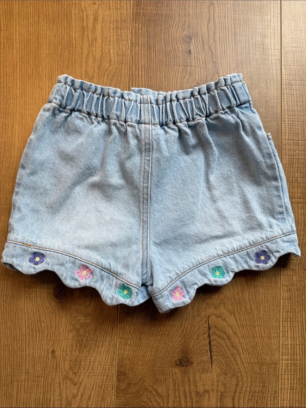 Disney Light Blue Denim Minnie & Daisy Embroidered Shorts Set